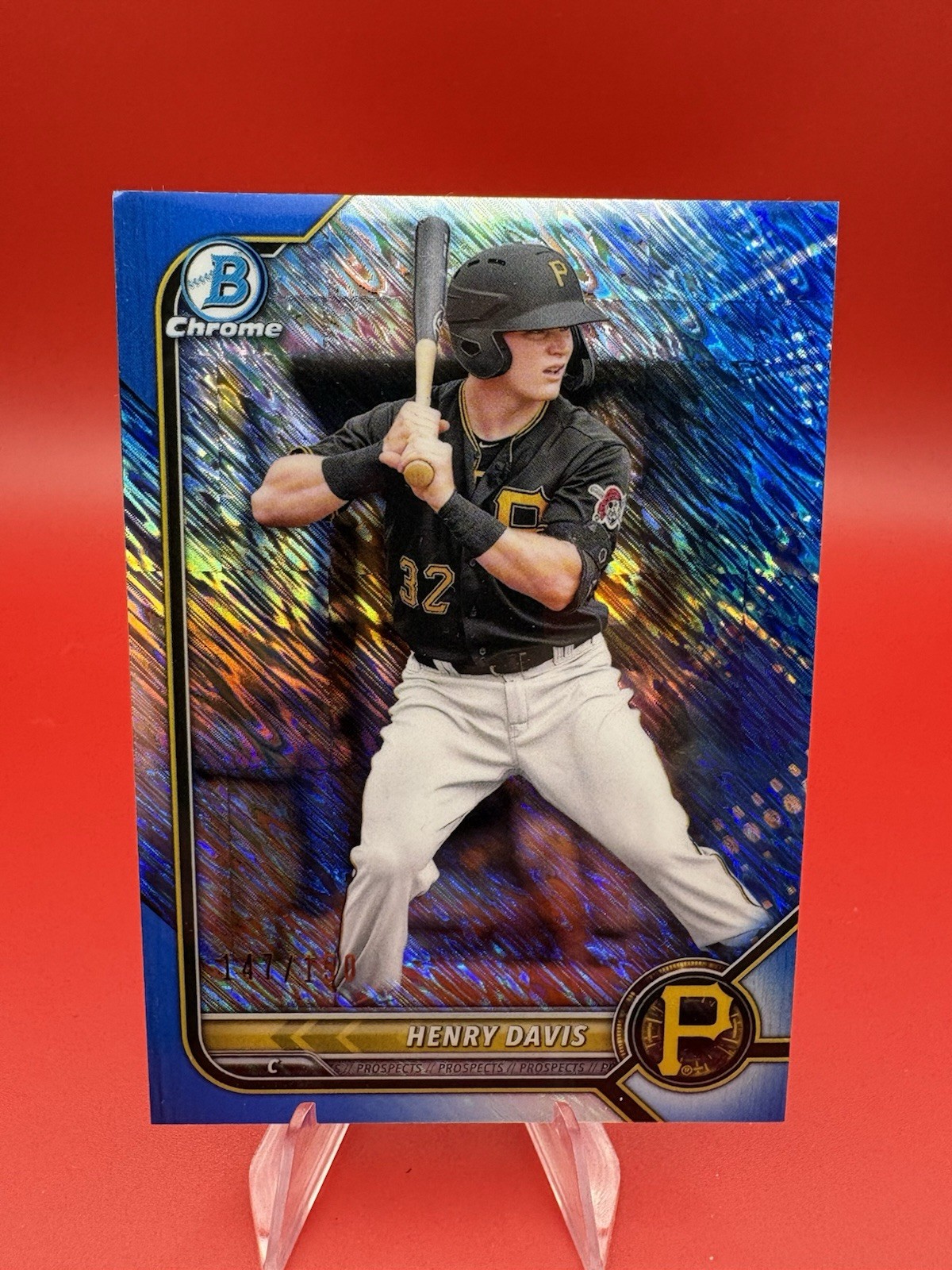 2022 Bowman - Chrome Prospects Henry Davis #BCP-148 Blue Shimmer Refractor /150