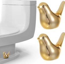 2Pcs Ceramic Toilet Bolt Covers Gold Bird Replacement Toilet Screw Cover Caps