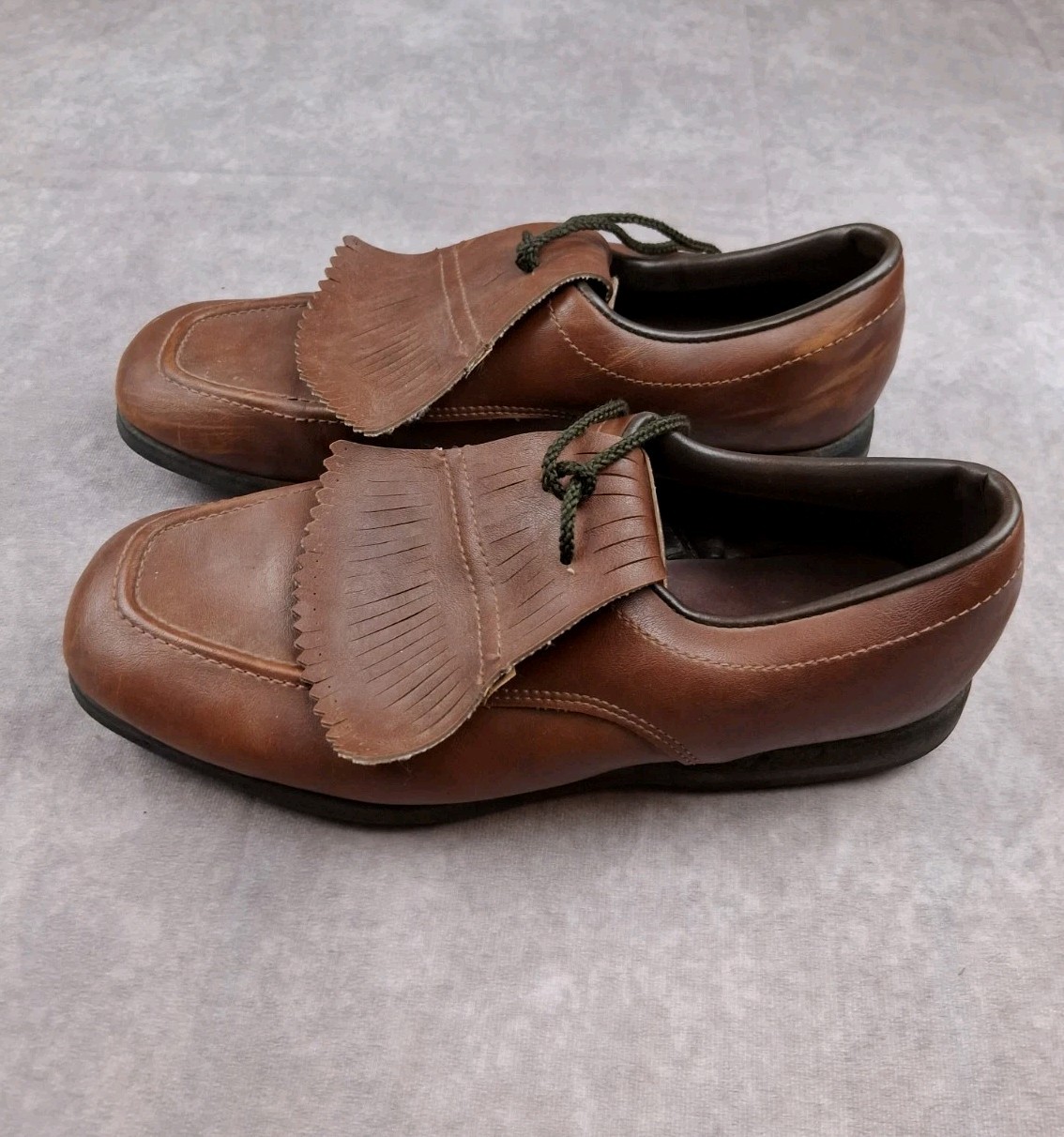 Mens 10 W Leather Upper Kiltie Lace Up