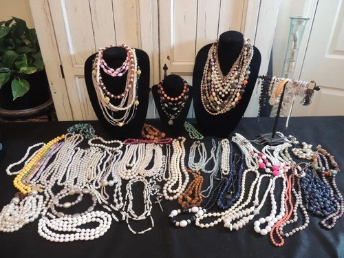 Vintage to Now Costume Jewelry Bead Pearl Stone Crystal ALL WEARABLE Lot