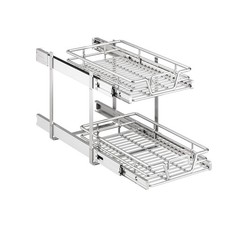 2-Tier Kitchen Cabinet Pull Out Shelf and Drawer Organizer Slide Out Pantry S...