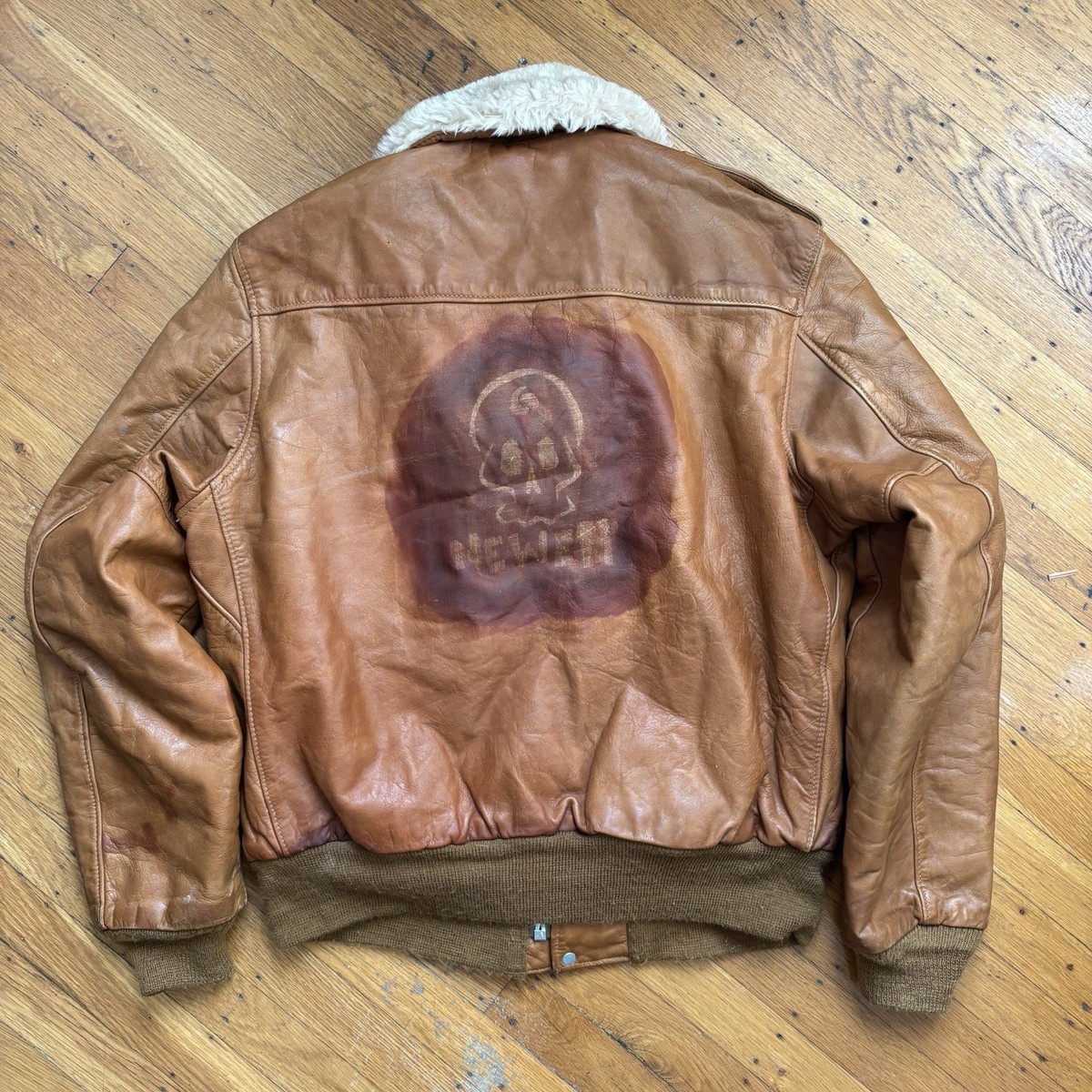 Vtg Schott NYC 174sm Flight Jacket Fur Lined Leather Bomber A2