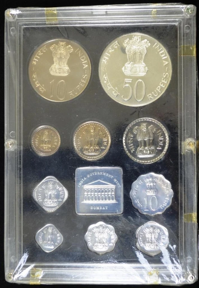1974 India 10-Coin Proof Set, KM-PS, Complete in Original Box with CoA - Image 4 of 4