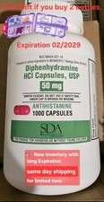 DIPHENHYDRAMINE 50MG 1000ct capsules, SDA LABS, Allergy Relief