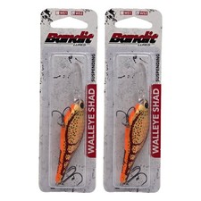 Lot of 2 Bandit Walleye Shad 2.75" FireCraw Crankbait 5/16oz 10ft Depth BDTWS298