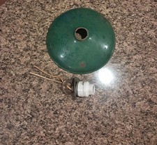 VINTAGE 12 Inch PORCELAIN GAS STATION  BARN LIGHT GREEN ENAMEL Goodrich fixture