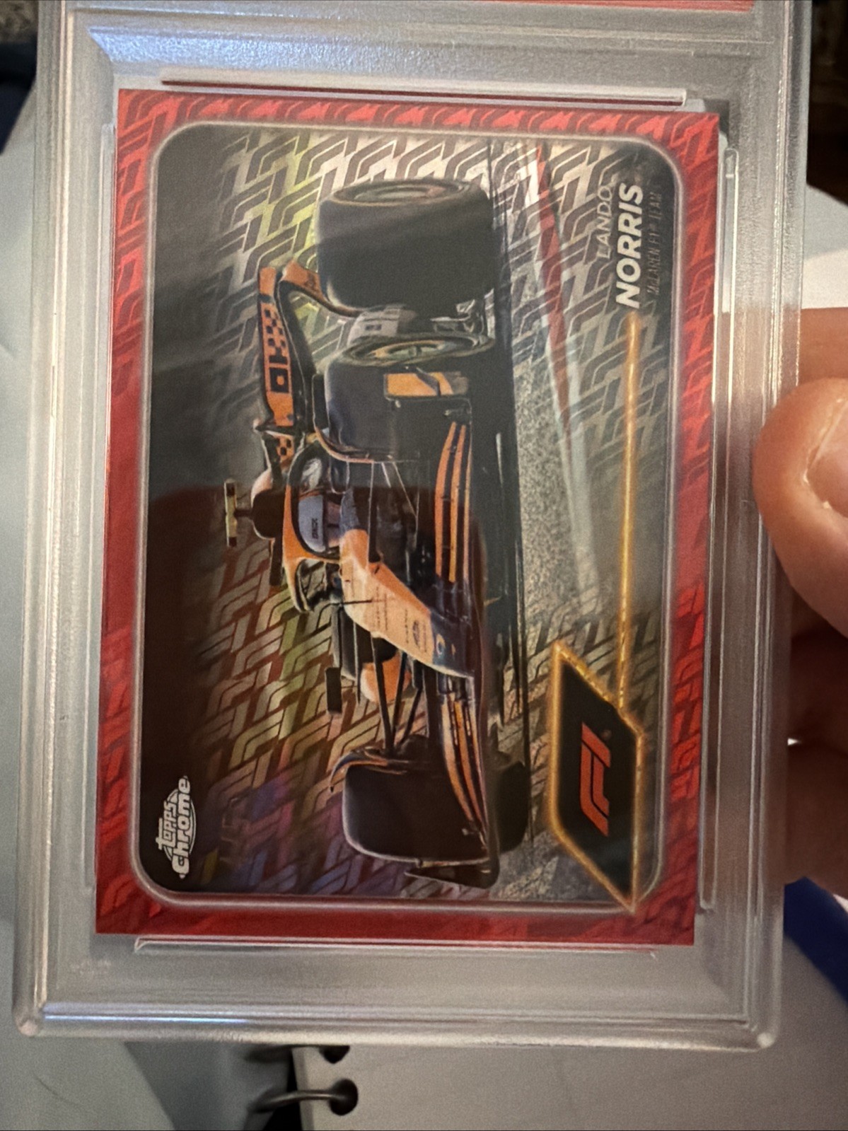 🤩2024 TOPPS CHROME F1 LOGO EDITION LANDO NORRIS RED 4/5🔥📈PSA 10 view 6