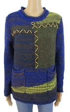 Tivoli of Ireland Royal Blue & Lime Pullover Sweater Medium