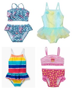 NEW Gymboree Mermaid Rainbow Batman Girls Ruffle Tutu Swimsuit Lot 12-18 Months