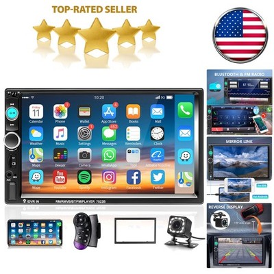 Car Radio 2 Din Autoradio with Backup Camera, Bluetooth, USB