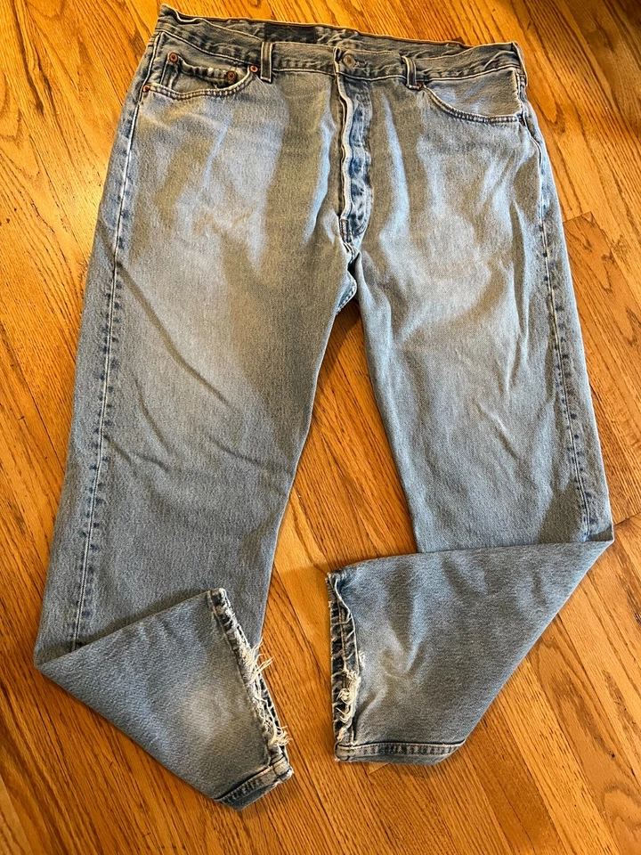 Vintage 90s Levi's XX 501 Button Fly Jeans Men’s Size 40 x 30 Made in USA Worn - Image 4 of 4