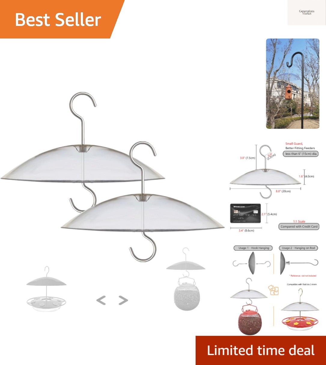 - Clear 2 Pc X Small Protective Dome Co...