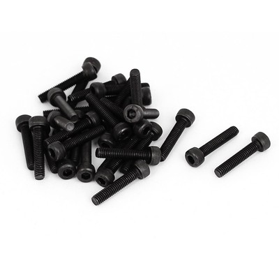 30 pcs M4 x 20mm 12.9 Alloy Steel Machine Bolt Hex Socket Head Cap Screws Black