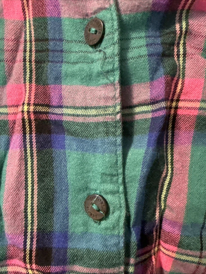 Victoria's Secret Pajama Set Flannel Plaid Pink Green Sleepwear - Image 3 of 4