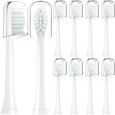 10er Pack Ersatz Kopfhörer kompatibel mit Wondersmile Schallzahnbürste weiß
