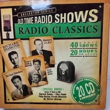 Old Time Radio Shows on 20 CD's Like New Great Gift for Senior Adults Collectors
