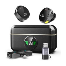 Wireless Lavalier Microphone With Charging Case Audio Audio Portable Noise