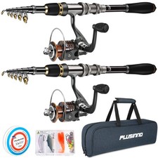 Fishing Rod, Telescopic Fishing Rod and Reel Combo, Collapsible Travel Fishin...