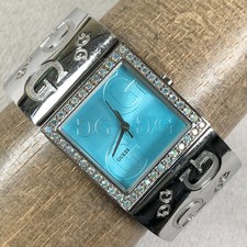 Guess Women W75017L1 Dress Pave Silver Tone Quartz Analog 27mm Watch 6 1/4"