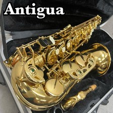 Good Condition Antigua Winds Alto Saxophone Wind Instrument Gold Lacquer