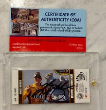 2011 Press Pass Kyle Busch autographed ticket card #12/62 NASCAR LEGEND HOF