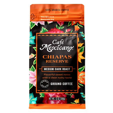 Cafe Mexicano Chiapas Reserve Ground Coffee Medium Dark Roast 12 oz