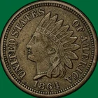 1864 Copper Nickel Indian Head Cent Extremely Fine XF Coin #39490