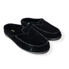 Clarks Men's Slip On Black Suede Leather Indoor Outdoor Clog Slippers Size 10