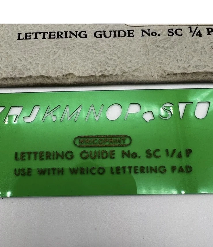 VTG Wrico lettering guide templates drafting Alphabet Letters Numbers Stencils - Image 2 of 4