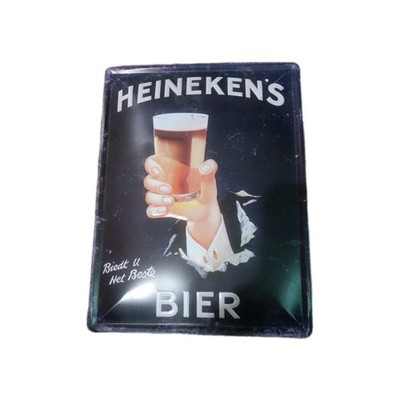 Genuine Heineken Brand Advertising Embossed 11 3/4''x 15 5/8'' In Great Condition