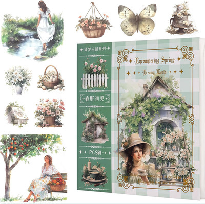 Sticker, 50 Sheets Journaling Zubehör & Scrapbook Zubehör, Washi Junk Journaling