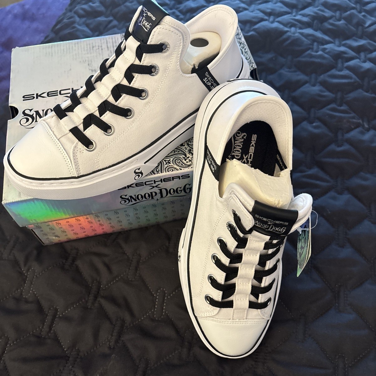Skechers Snoop Dogg Shoes Mens Size 7.5 Women's 9 White Boss Life