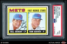 1967 Topps #581 Tom Seaver / Bill Denehy Mets RCs RC HOF SHORT-PRINT PSA 7 - NM