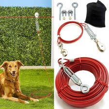 Heavy Duty Aerial Dog Tie Out Trolley System for Small to Large Dogs - 100ft Run