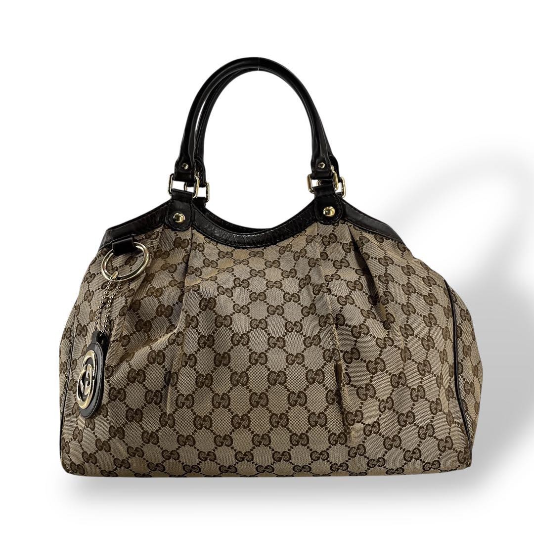 Gucci Sookie GG Canvas Leather Shoulder Tote Bag