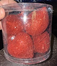 Valentine's Day Red Glitter Heart Hanging Ornaments 3" Ashland 8PC
