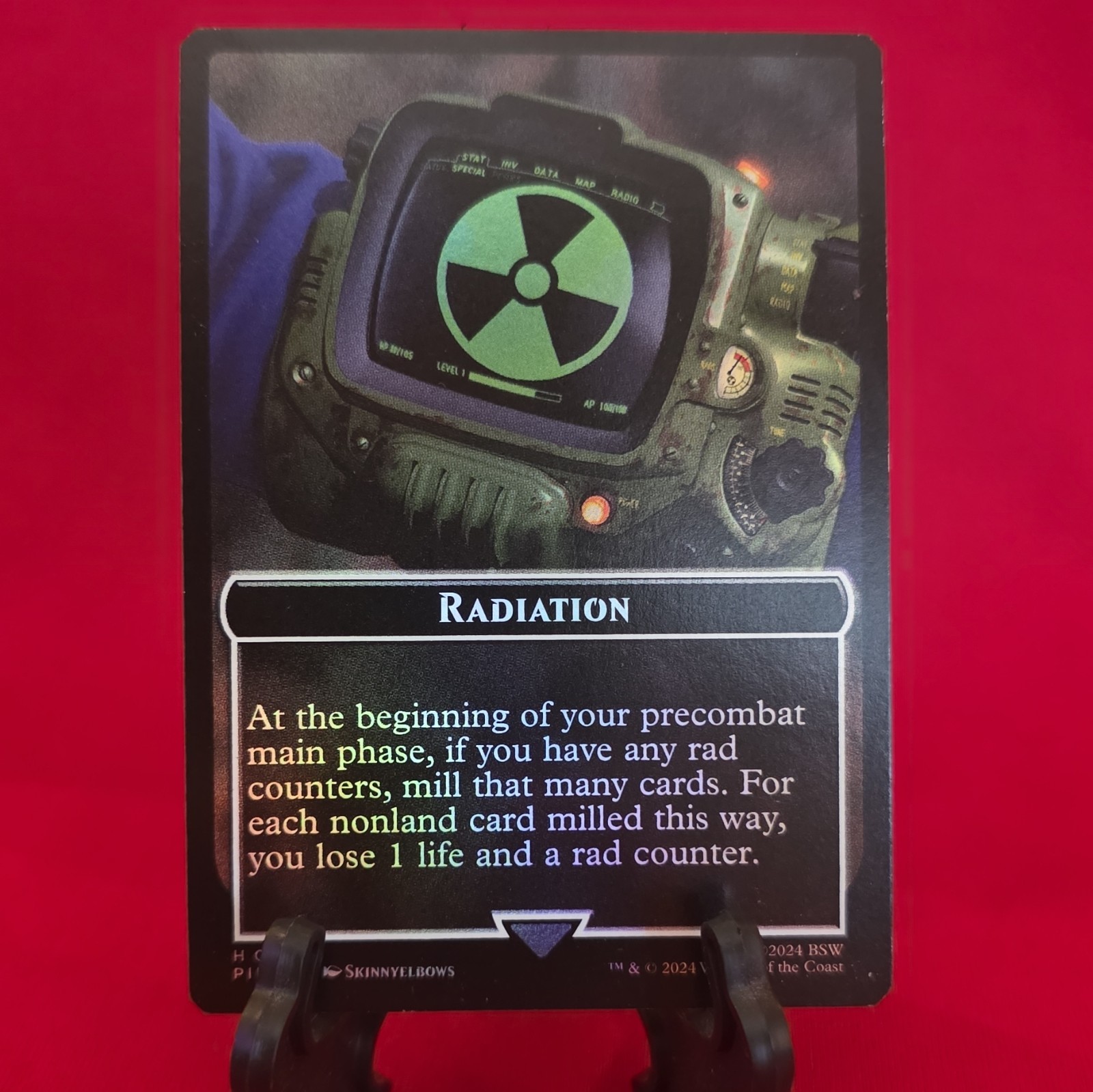 MTG Fallout Radiation Token H0022 & Alien Token T0006 English 2024 FOIL!!!