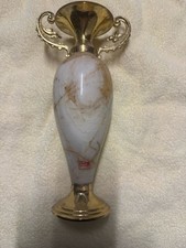 Vase Amphore Onyx Alabaster Vintage Messing Griffe &Fu&szlig; (Italien)