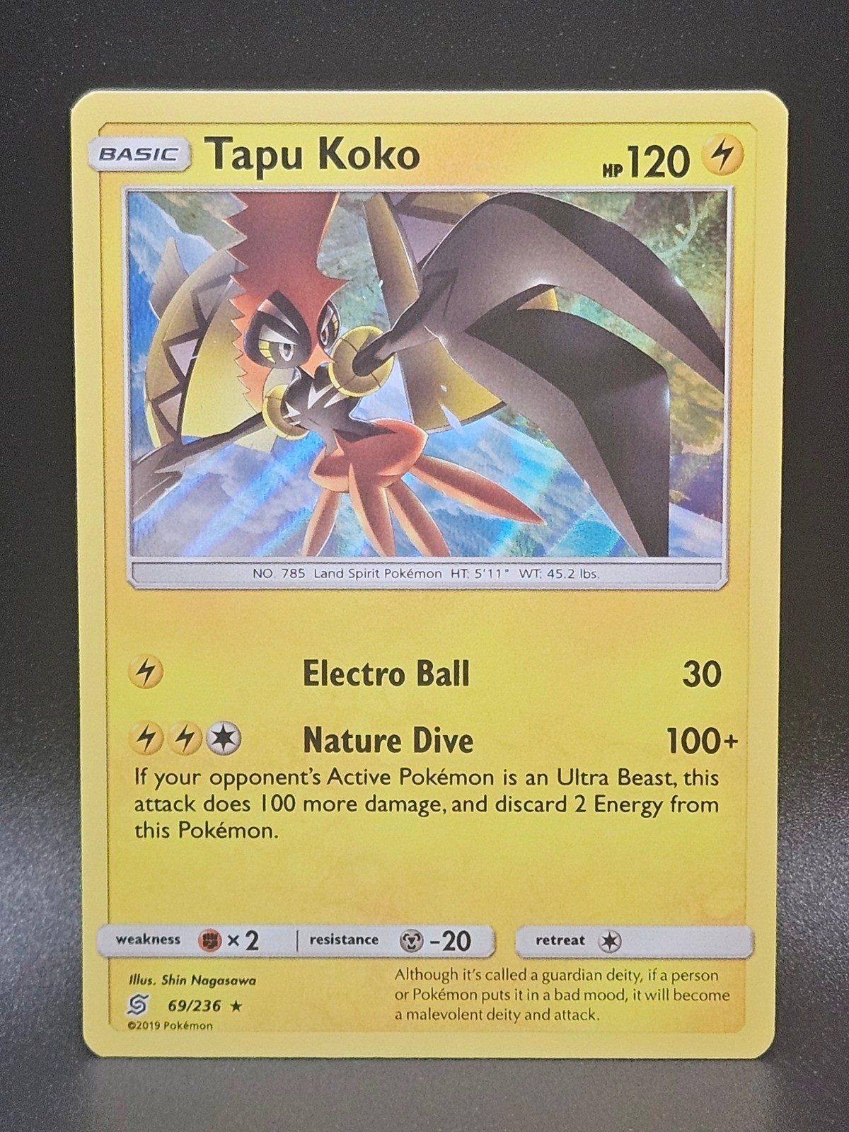 Tapu Koko Holo Rare SM - Unified Minds 69/236 NM