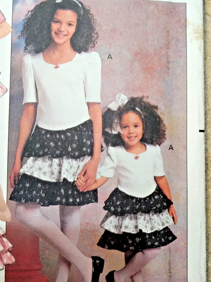 BUTTERICK 6256 Girls Dress Drop Waist Ruffle Tutu Skirt Shapped Bodice SZ 4-5-6 - Image 2 of 4