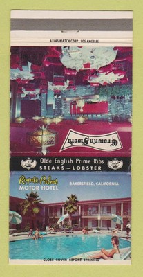 Matchbook Cover - Royale Palms Motor Hotel Bakersfield CA 30 Strike