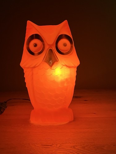 Vintage Orange Owl Blow Mold Lights Up!
