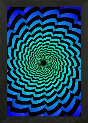 Blue Optic Illusion Gerahmtes Wandbild Poster Leinwanddruck Bild