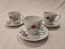 Vintage Tea Set for 3, Pink Rose Pattern Made in China