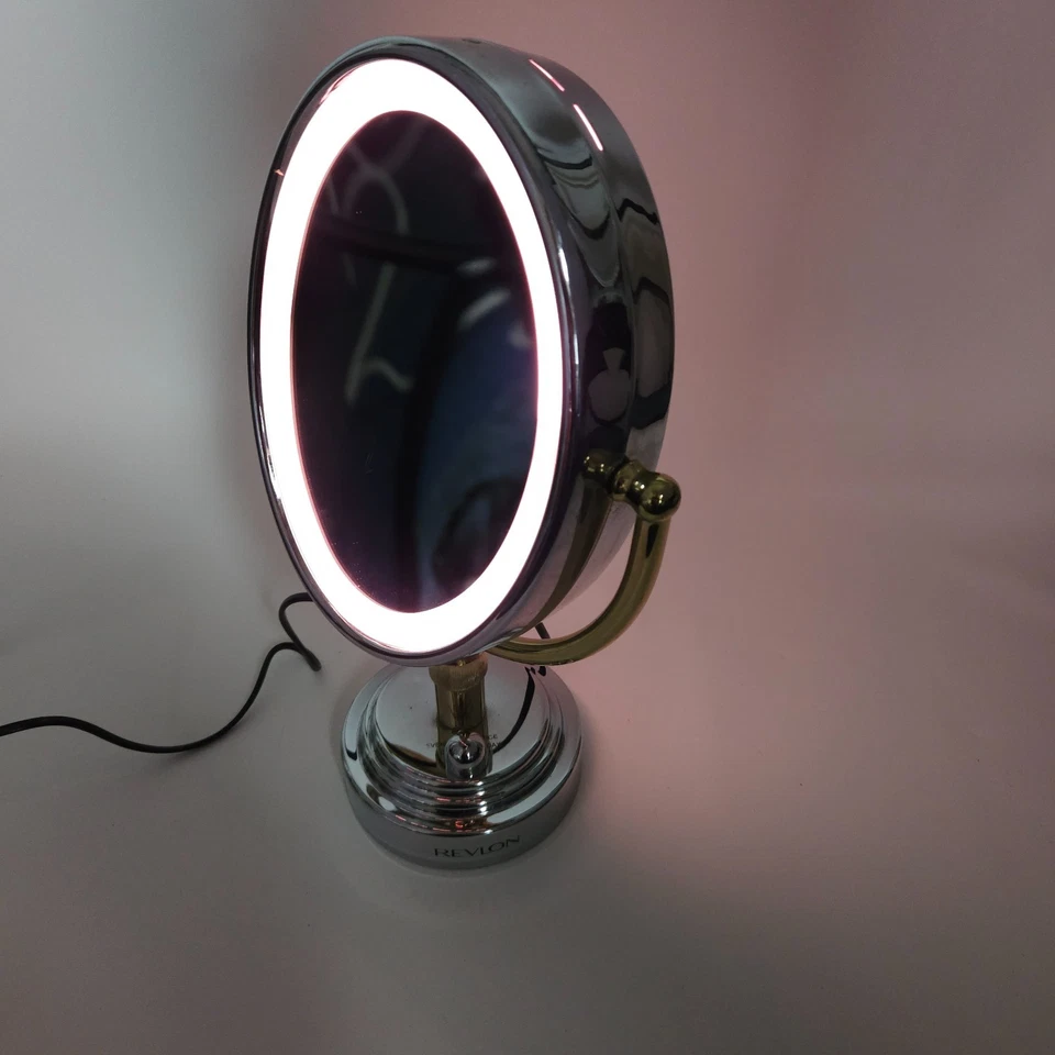 Revlon Magnifying Mirror Illuminated Makeup Mirror M51 Double Side Retro Oval - Image 3 of 4