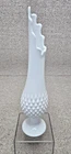 Vintage Fenton Hobnail White Milk Glass Footed Pedestal Swung Vase 14 1/8"