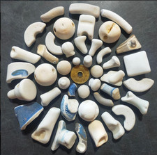 Genuine Surf Tumbled sea glass from japan pottery Various form