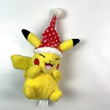 Pok mon Pikachu Plush Christmas Santa Hat 2022 Holiday Edition Stuffed Toy