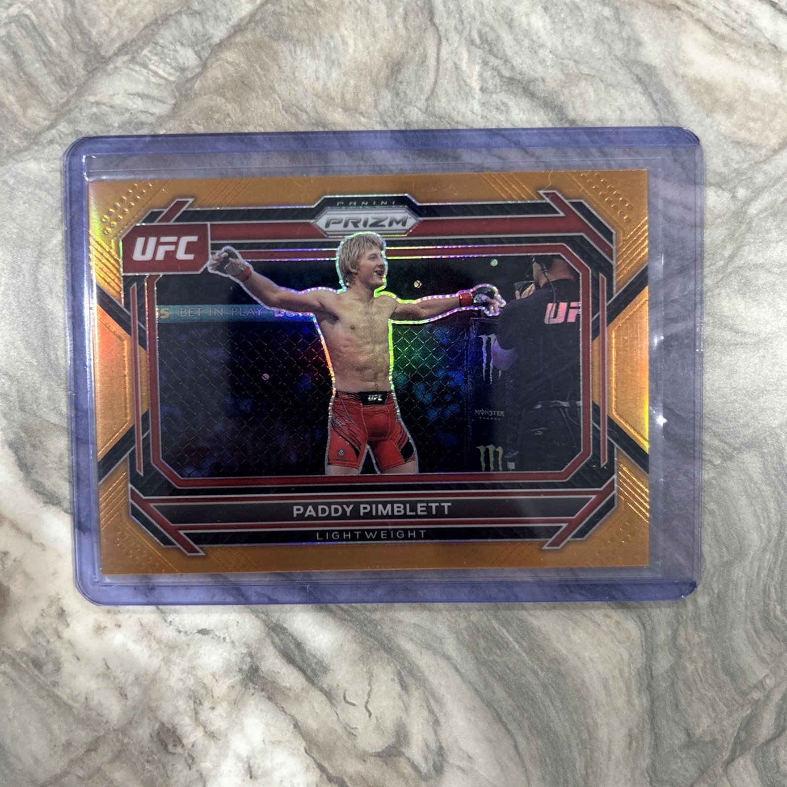 2023 Panini Prizm UFC #87 Paddy Pimblett /99 Orange Refractor Prizm