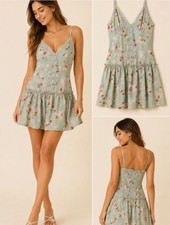 Wild Fable Floral Mini Dress Women s Size S Sage Green New